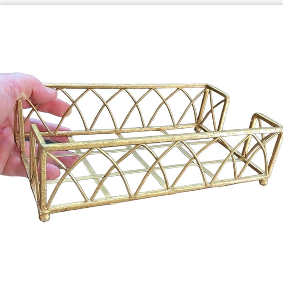 Gold Toned Napkin Holder - Picture 5 of 6